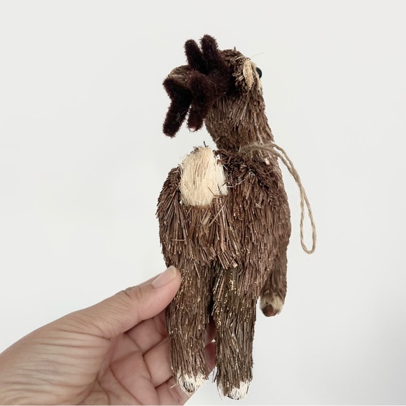 Reindeer Straw Pottery Barn Style Ornament Brown - Picture 4 of 7